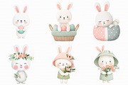 Watercolor Easter Bunny Clipart, an Illustration by Libby Wishes (Thumbnail 2 of 6)