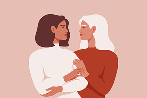 Mother and Daughter, a Person Illustration by Mary Long