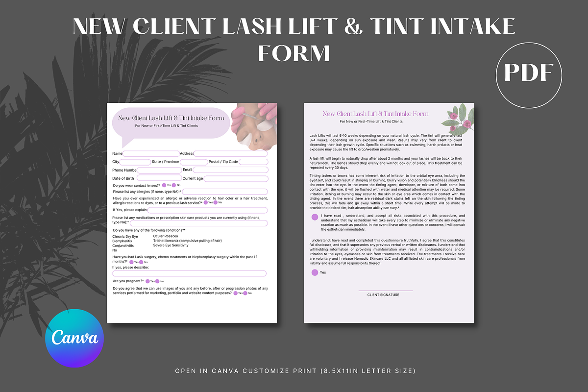 Aesthetician Business Forms Bundle, a Stationery Template by Prodesign (Photo 13 of 15)