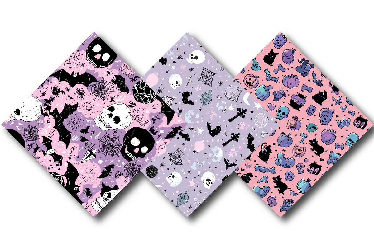 Pastel Witch Seamless Digital Paper, a Texture Illustration by DreamPrint404 (Photo 3 of 5)