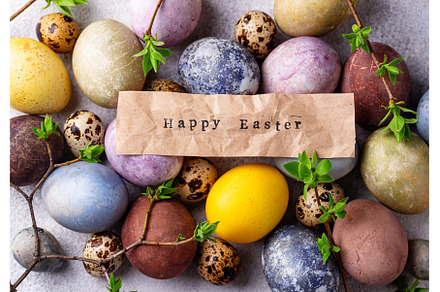 Easter eggs paint with natural dye, a Holiday Photo by Yulia Furman