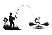 Fishing Silhouette Vector Bundle, an Illustration by hafijul (Thumbnail 37 of 51)