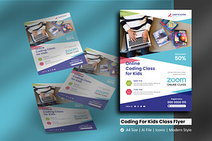 Online Coding Class For Kids Flyer