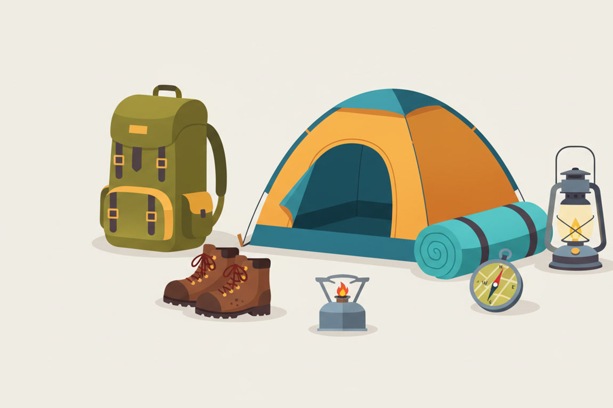 21 Camping Gear Vector Set, an Object Graphic by adenpinkstore (Photo 6 of 9)