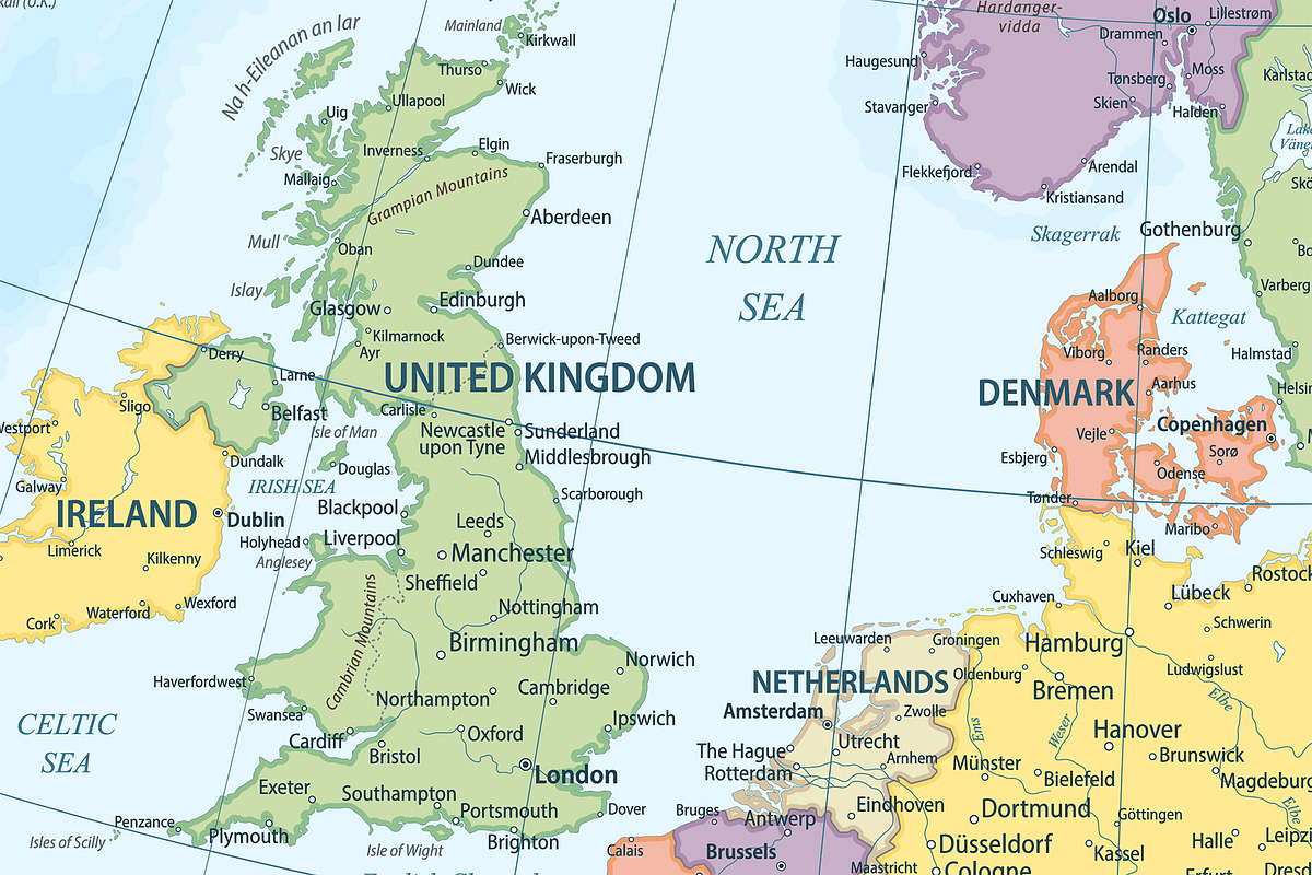 Europe - travel political map, a Graphic by PorcuPen Works (Photo 7 of 7)