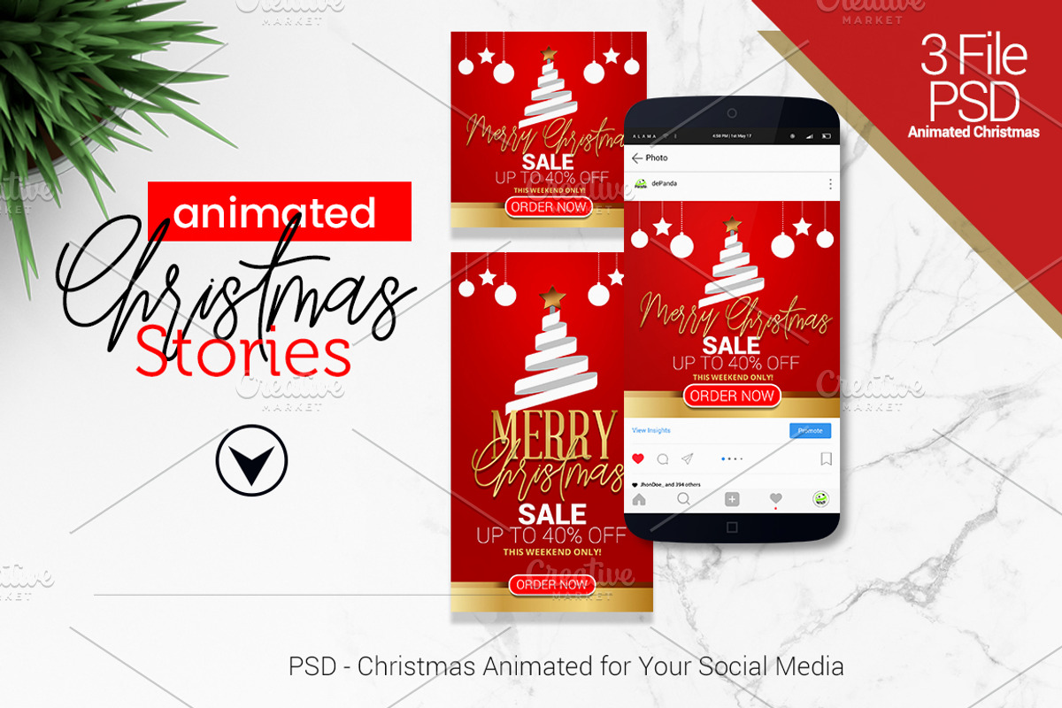 PSD - Animated Christmas Stories, a Social Media Template by dePanda (Photo 1 of 6)