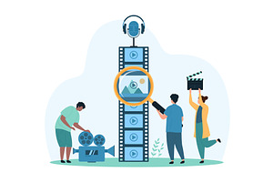 Video editing editor software, a Person Illustration by Flashvector
