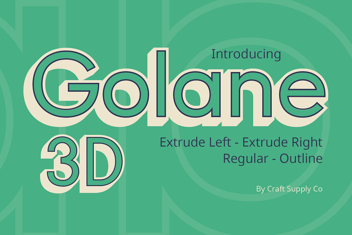 Golane 3D, a Sans Serif Font by Craft Supply Co. (Photo 1 of 8)