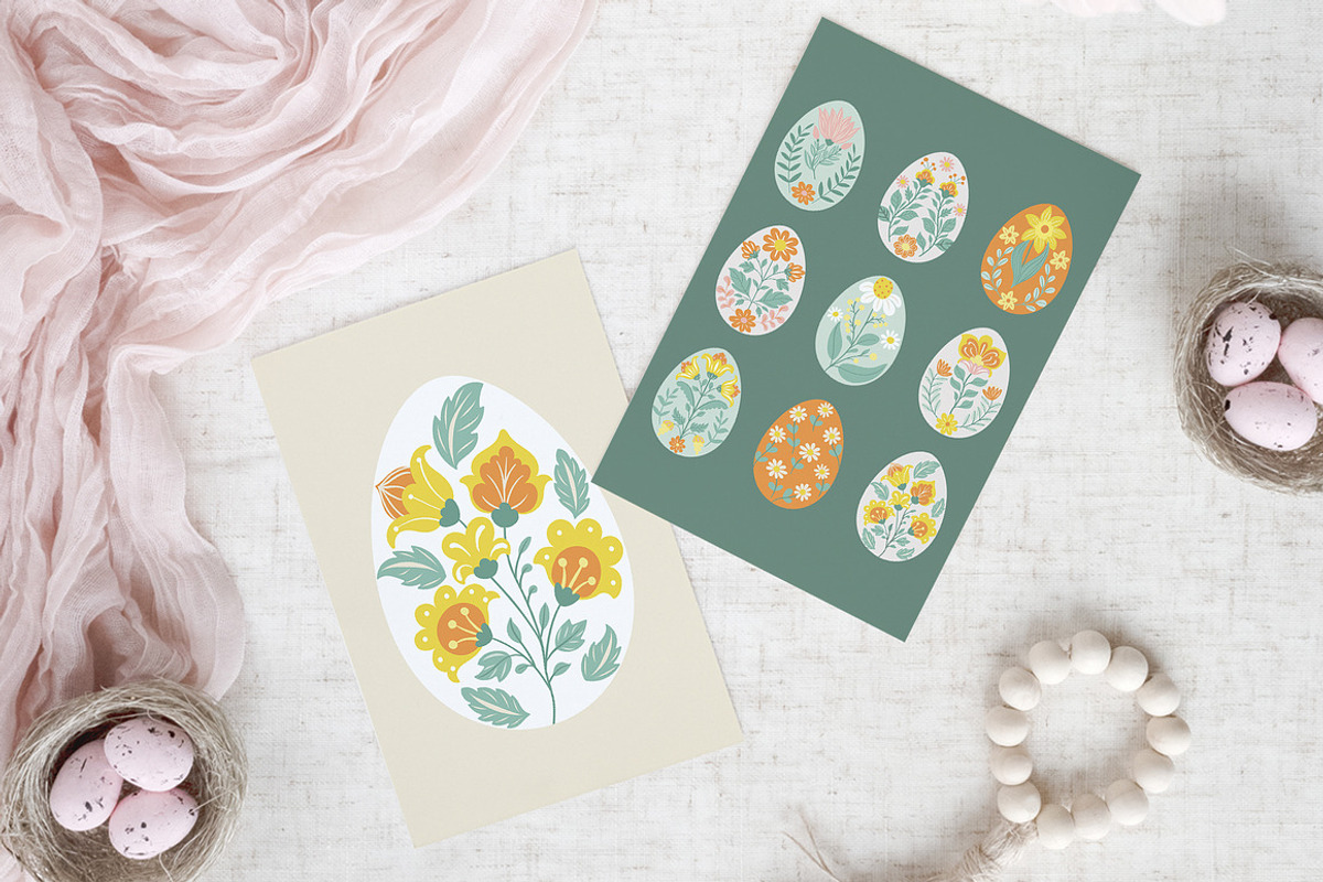 Folk Spring – Easter Bunny Clipart, a Decorative Illustration by Jenny Quince (Photo 2 of 14)