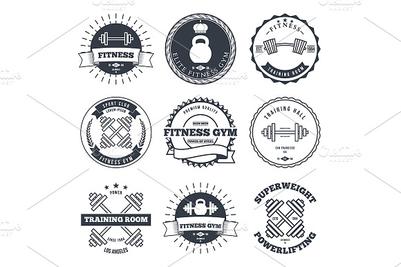 Bodybuilding And Fitness Gym Logos