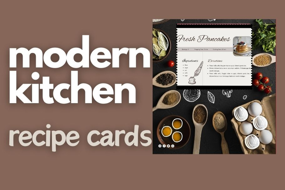 Modern Kitchen Recipe Cards - 10 set, a Marketing Template by Rarce (Photo 1 of 2)