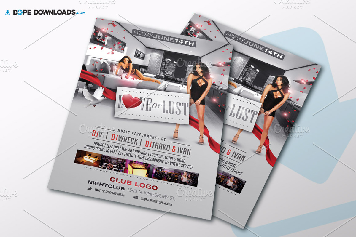 Love Lust Flyer Template, a Flyer Template by DopeDownloads (Photo 3 of 3)
