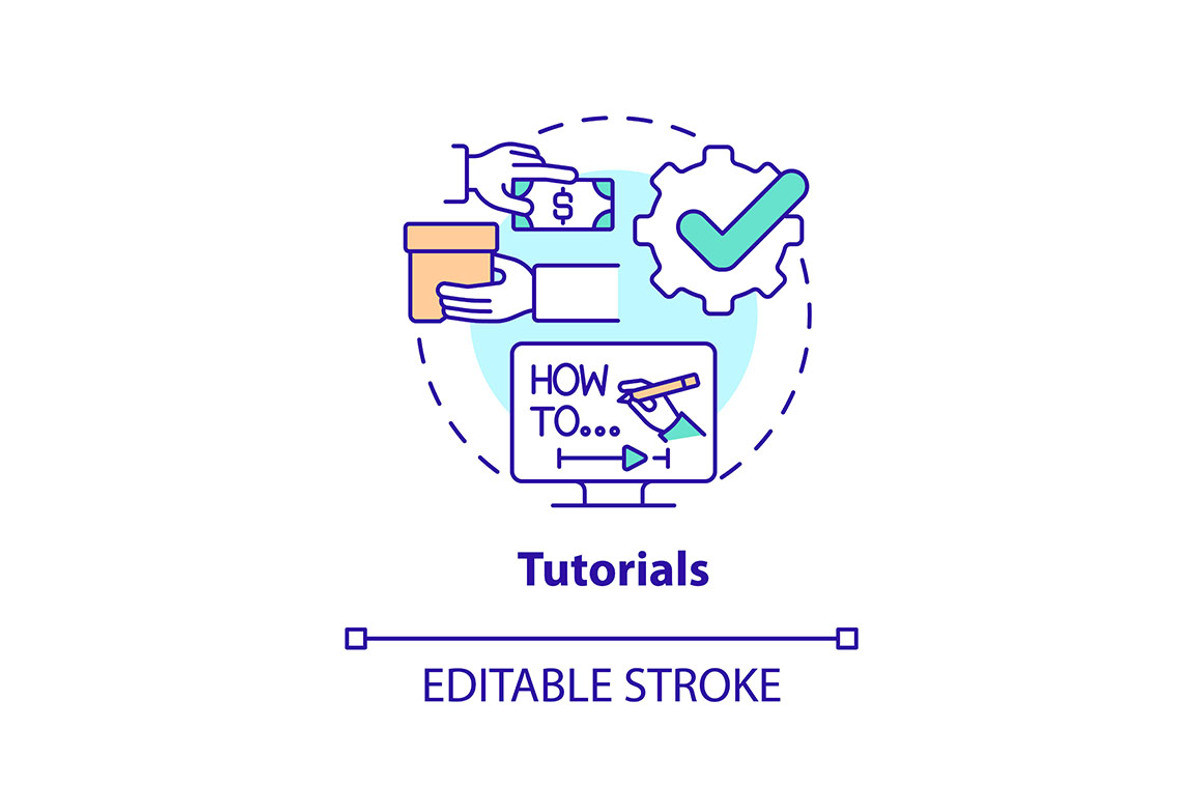 Tutorials concept icon, an Icon by IMG Visuals