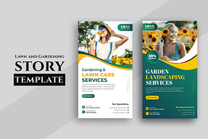 Lawn Gardening social media stories, a Social Media Template by nandinigraphics
