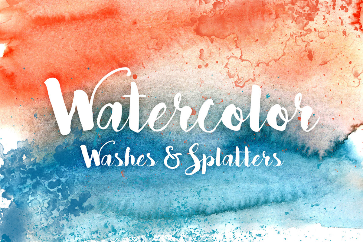 20 Watercolor Splatters & Washes, a Pattern Graphic by WeGraphics (Photo 3 of 3)