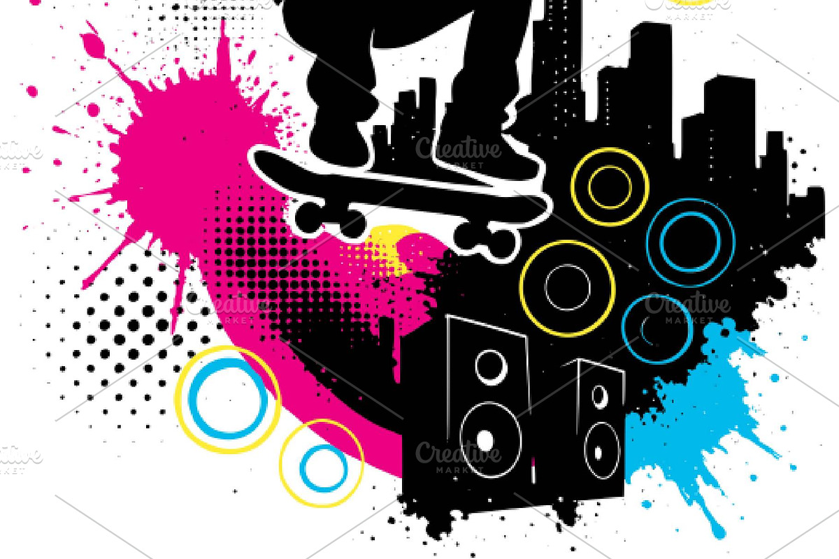 Skateboarder frutiger metro grunge, a Sport Illustration by Deezguizer (Photo 3 of 3)
