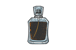 Bottle Of Perfume Sketch Vector