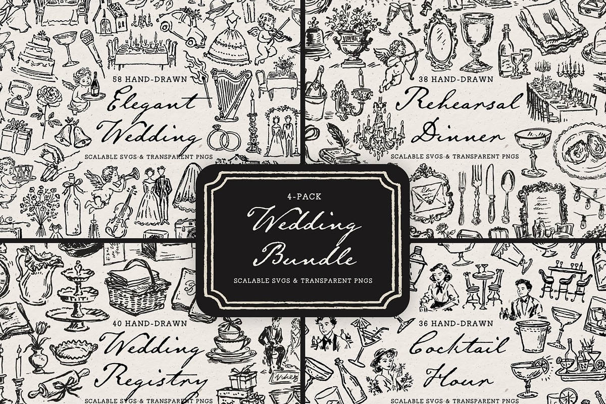 Wedding Clipart Mega Bundle Set, an Object Illustration by The October Creative (Photo 1 of 13)