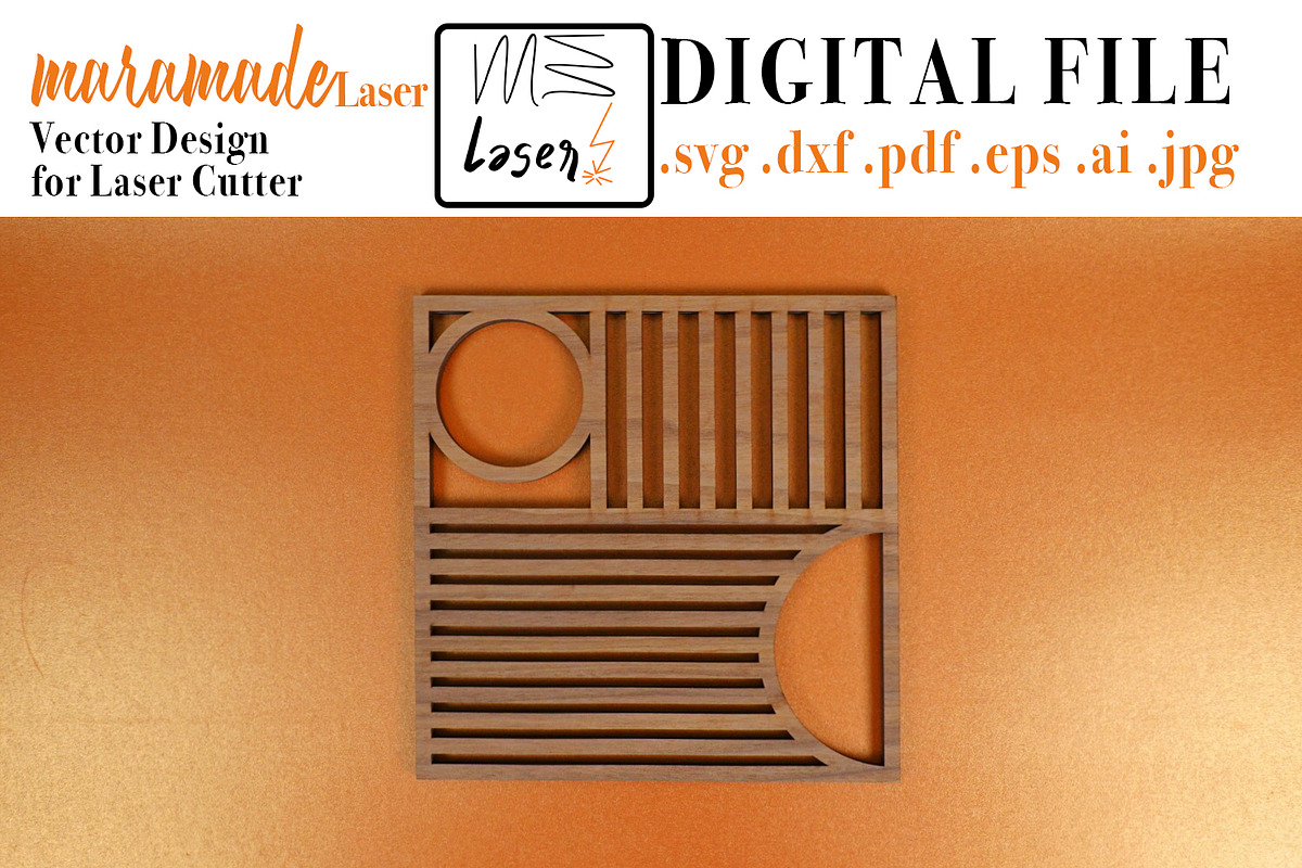 Trivet Bauhaus2 File for Laser Cut., an Object Graphic by MaramadeLaser (Photo 1 of 5)