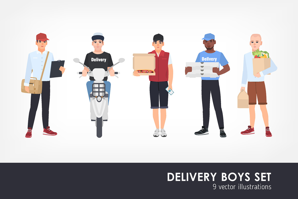 Deliveryman set, a Person Illustration by Good Studio (Photo 1 of 4)