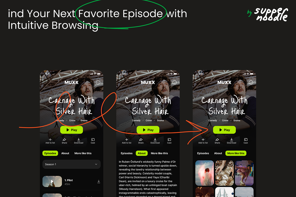 Muxx – Streaming App Design, an App Template by SupperNoodle (Photo 3 of 5)