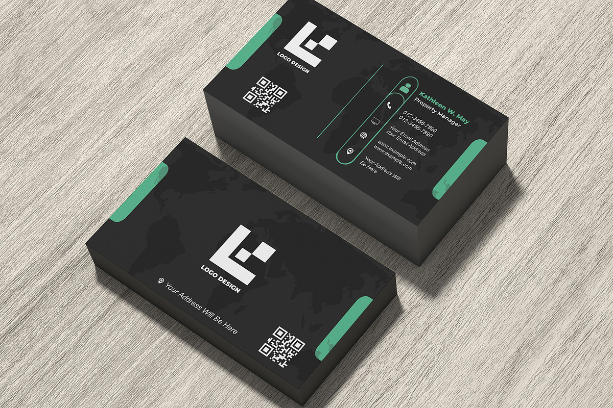 Modern Dark Business Card PSD preview 5