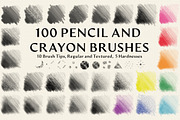 100 Pencil and Crayon Brushes, a Brush Add-On by xresch (Thumbnail 1 of 3)