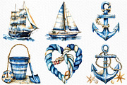 Watercolor Nautical clipart, an Illustration by Craft Nest (Thumbnail 3 of 6)