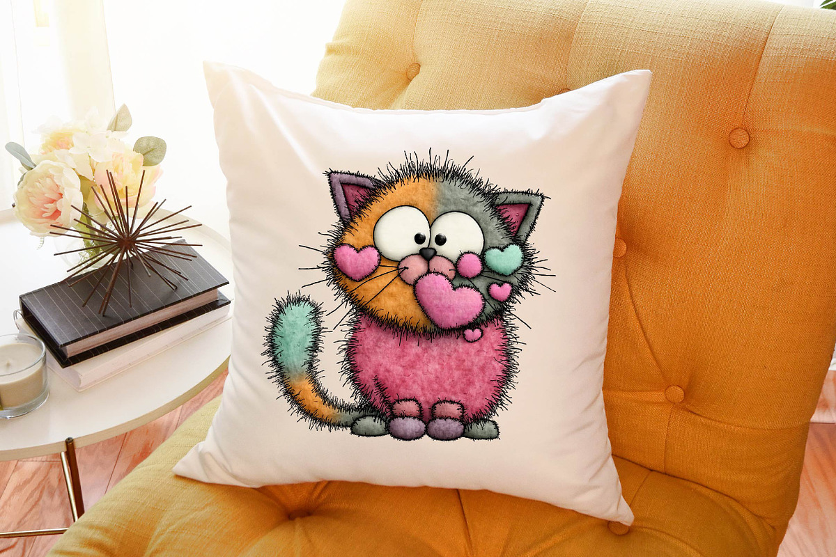 Whimsical Valentine s Day Cat Clipar, an Illustration by Sublimation Artist (Photo 5 of 6)
