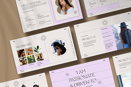 Neutral Portfolio with Pink Accents