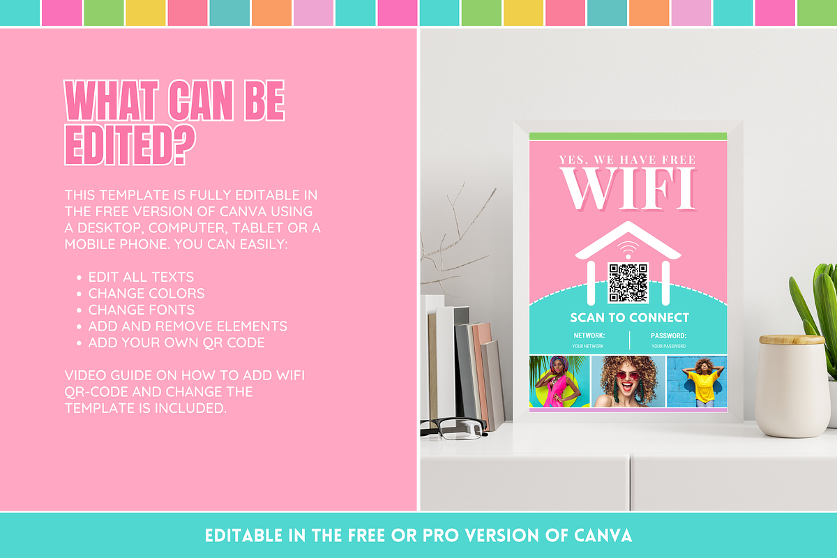 WiFi QR Code Sign - Pastel, a Flyer Template by SunshineStudioBoutique (Photo 3 of 10)