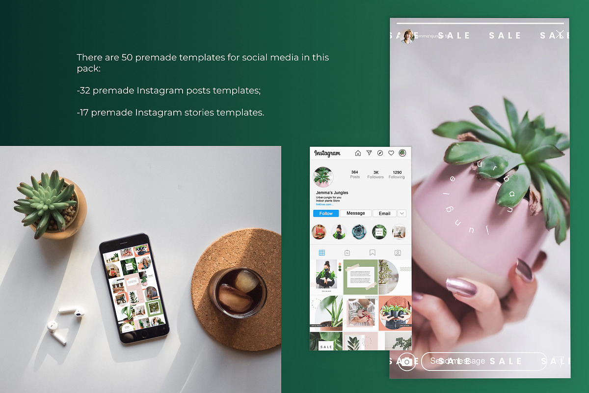 Insta templates (posts & stories), a Social Media Template by helgascandinavus (Photo 2 of 6)