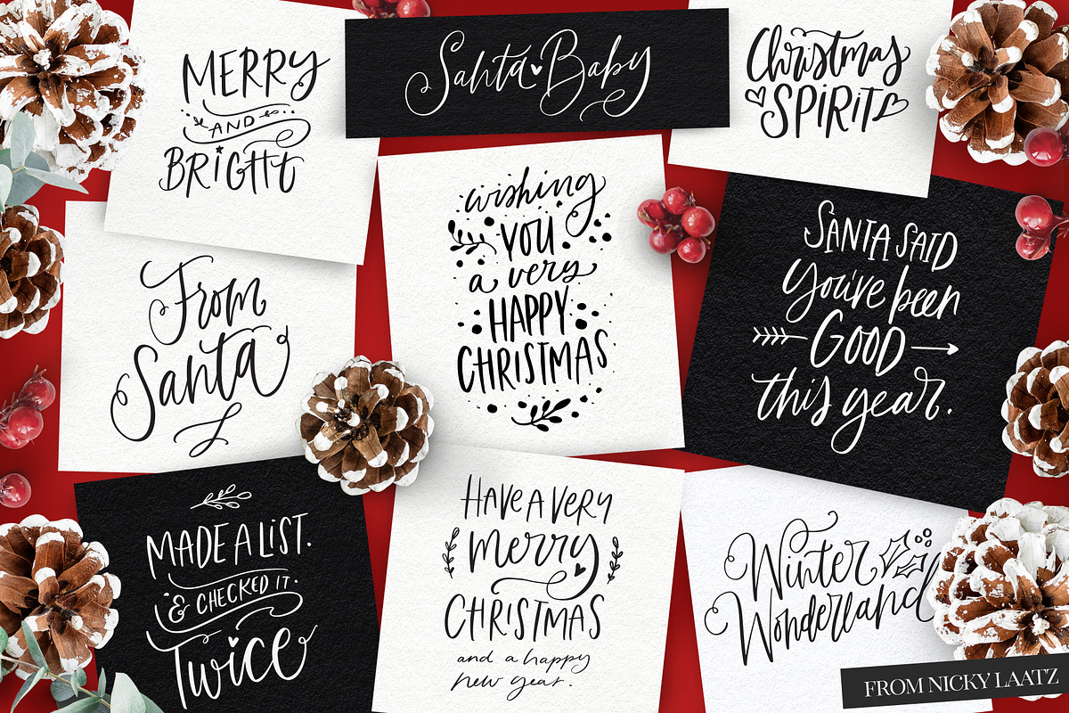 A Handlettered Christmas, a Decorative Illustration by Nicky Laatz (Photo 6 of 18)