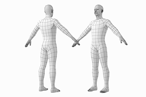 Female And Male Base Mesh A-Pose