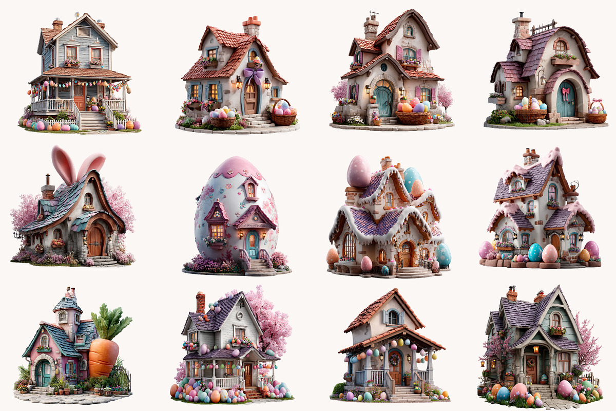 Whimsical Easter House clipart, an Illustration by Designworld (Photo 5 of 10)
