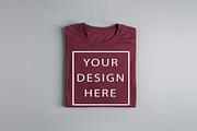 T-Shirt Mockup - Maroon Edition, a Shirt Mockup by ForhadGFX (Thumbnail 7 of 12)