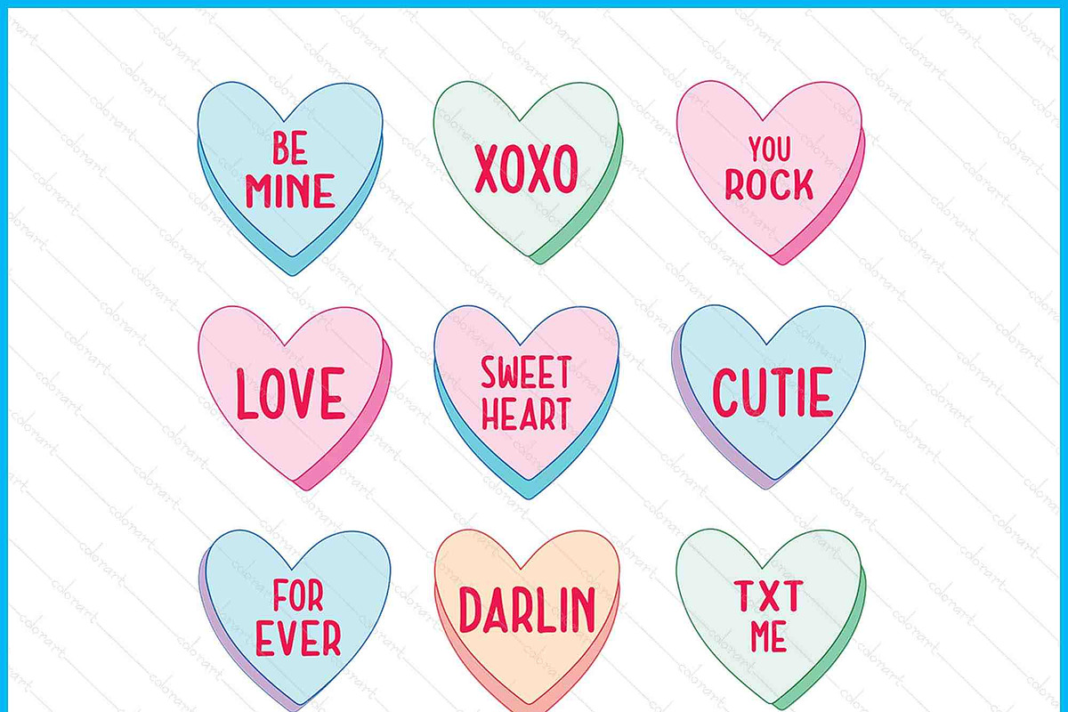 Candy Sweet Hearts Love Valentines, a Graphic by Creativeusart (Photo 3 of 4)