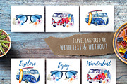 Watercolor travel & surfung set, a Transportation Illustration by Peace ART (Thumbnail 5 of 5)