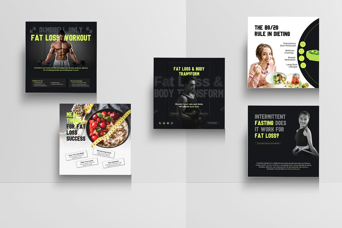 Canva Gym & Fitness Instagram Post, a Social Media Template by TheBrightGrap (Photo 13 of 17)