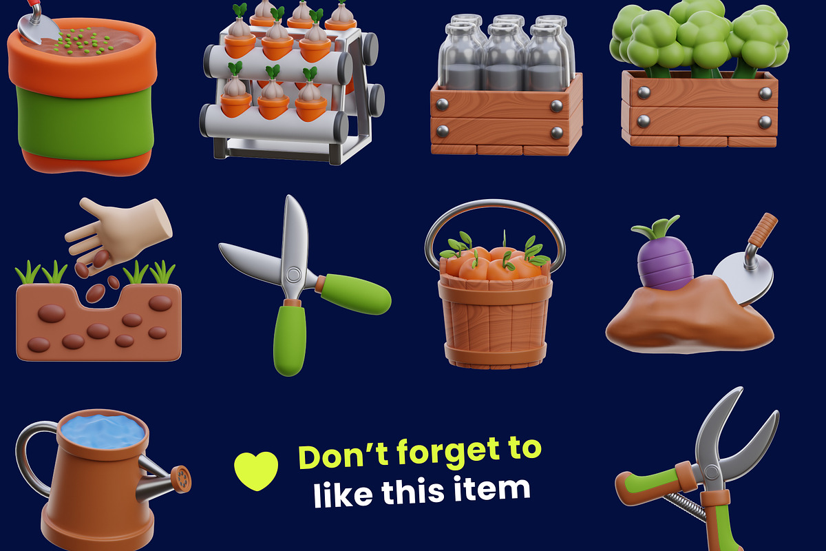 Farm and Agriculture 3D Icon Pack, a Food & Drink 3D Model by orenjidesign (Photo 7 of 8)