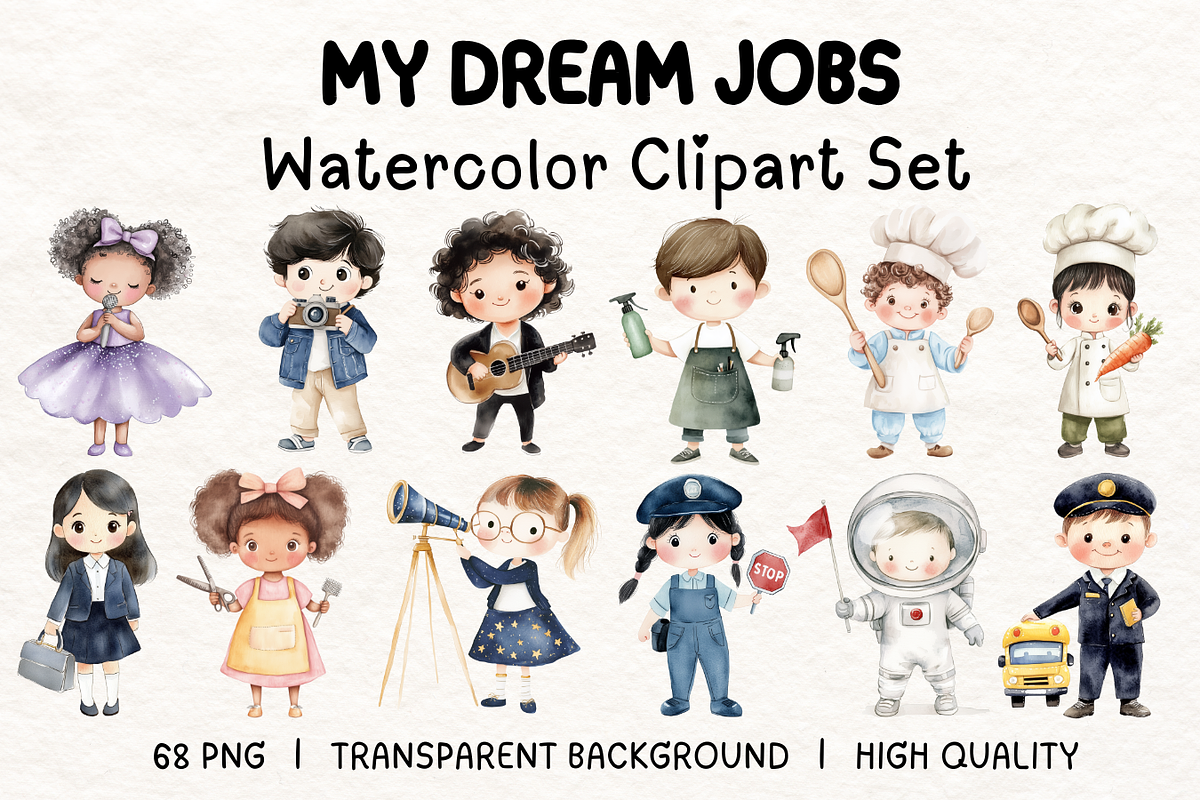 My Dream Jobs Clipart Set, a Person Illustration by PassionPNGcreation (Photo 1 of 12)