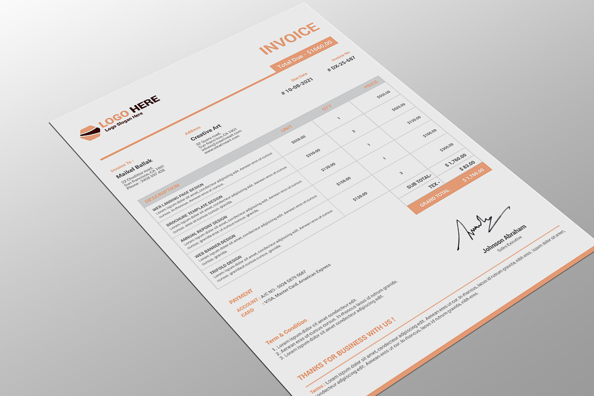 Invoice, a Print Template by alimran24 (Photo 3 of 7)