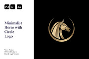 Minimalist Horse with Circle Logo, a Branding & Logo Template by Luxury Logos (Thumbnail 1 of 4)