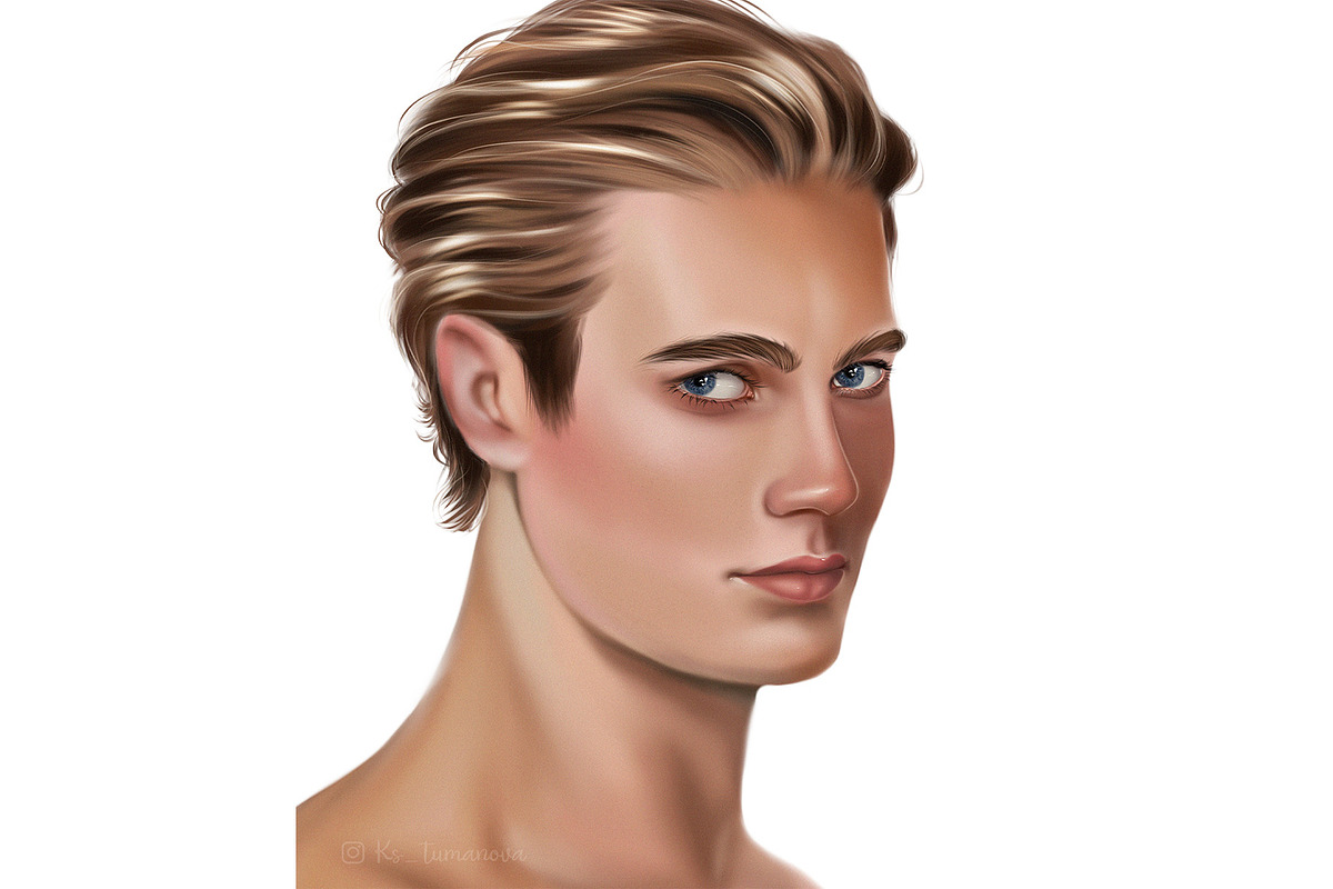 Procreate male eyes brushes, a Brush Add-On by KsTumanova (Photo 2 of 3)