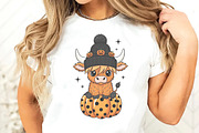 Cute Highland Cow Halloween Png, an Illustration by Watercolor design (Thumbnail 3 of 3)