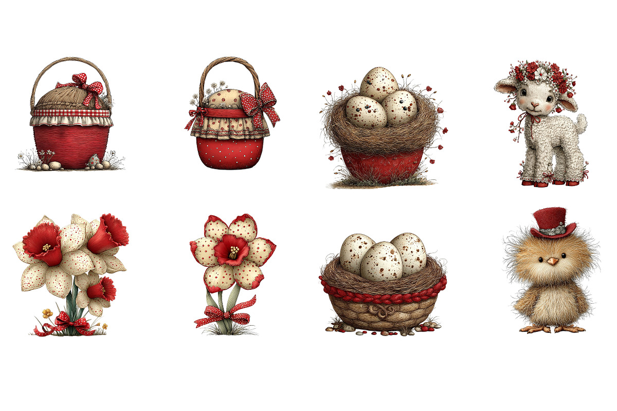 Whimsical Easter Clipart, an Illustration by Designworld (Photo 3 of 7)