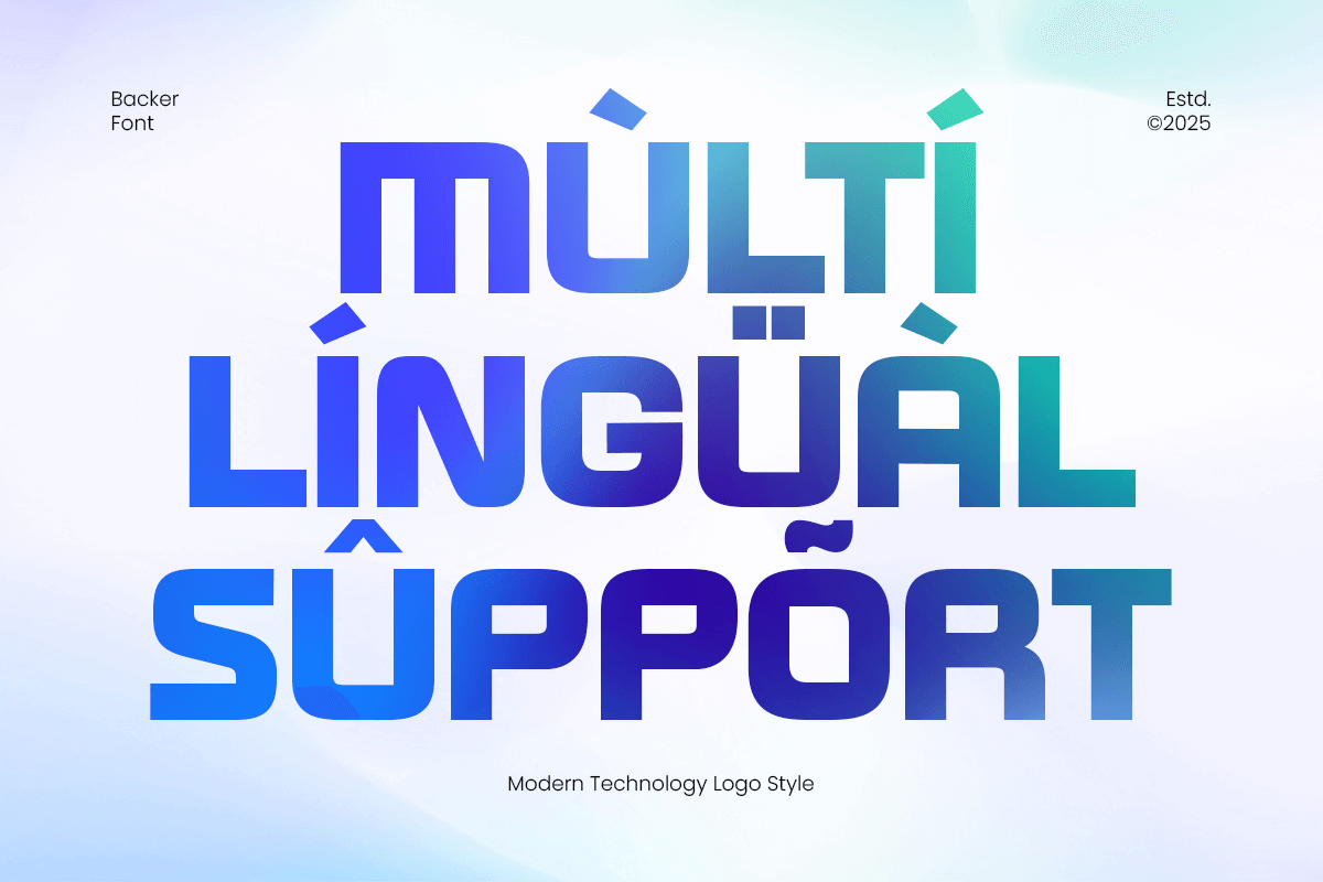 Backer - Modern Technology Logo Font, a Sans Serif Font by TokoPress (Photo 12 of 12)