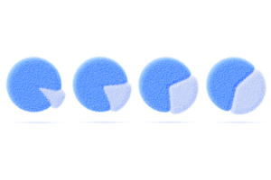 3d blue fur fluffy pie chart icon, a Finance Illustration by Marozhkastudio