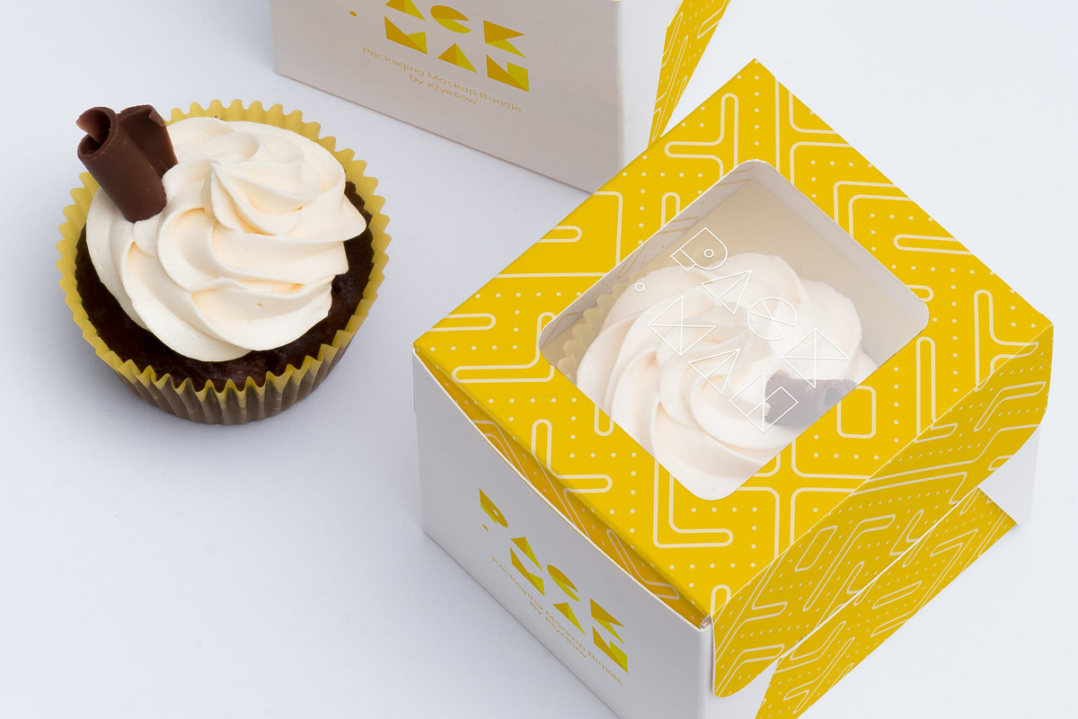 One Cupcake Box Mockup 01, a Cups & Container Mockup by Ktyellow (Photo 1 of 3)