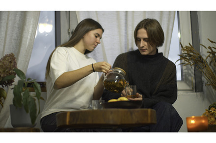Young man and woman are talking over, a Person Photo by Media Whale Stock
